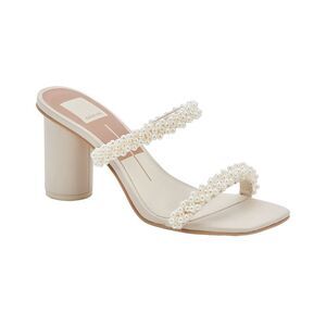 Dolce Vita Cream Pearl Embellished Sandals